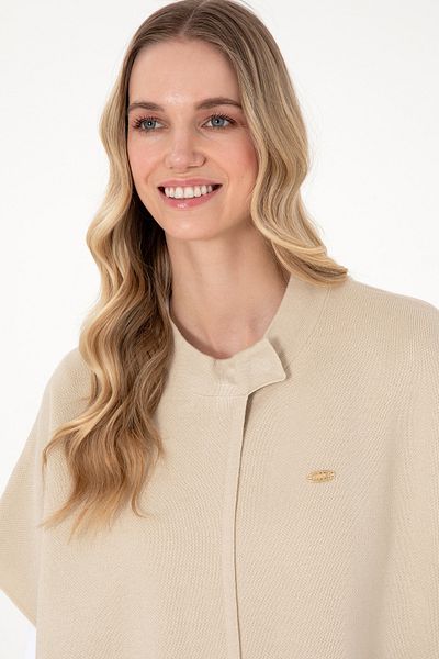 U.S. Polo Assn. Women's Stone Knitwear Poncho 50293013-Vr049