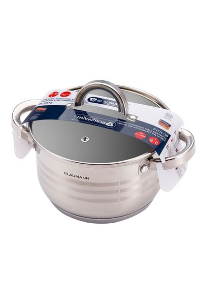 Blaumann Caserolă din oțel inoxidabil cu capac 26 cm Linia Gourmet