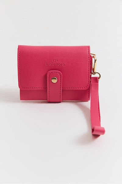 Raneel Kazançlı Alışveriş Multi-Eye Mini Wallet with Snap Closure Fuchsia
