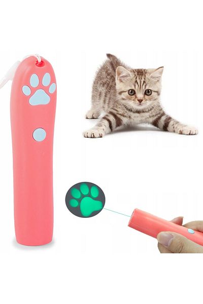 Universal Toy with LED light that projects an animal paw for cats, for training