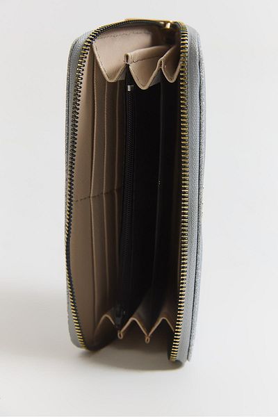 Raneel Kazançlı Alışveriş Shiny Look Zippered Large Size Wallet Gray