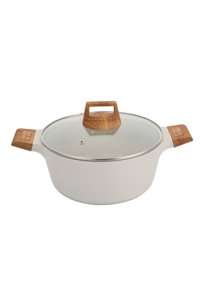 Bergner Casserole with non-stick surface and lid 28 cm Natural