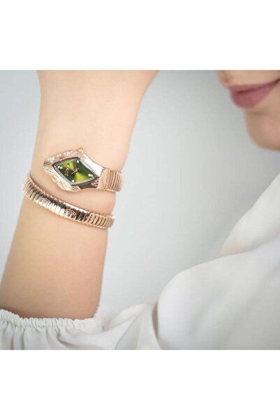 Just Cavalli Just Cavalli Women's Watch with Light Green Dial Rose Gold Case and Cord