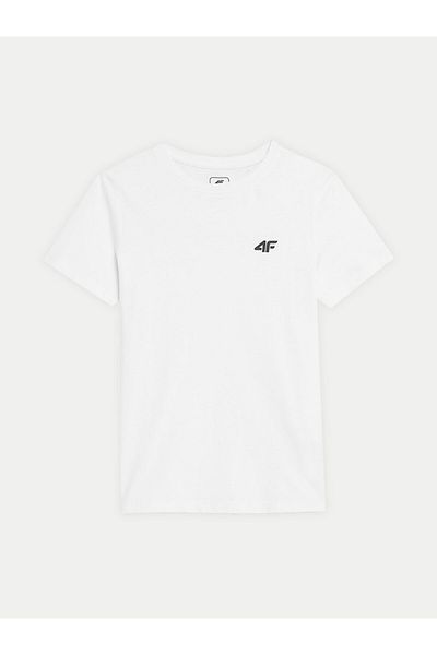 4F Tricou băieți 4FJWSS24TTSHM1116 Alb