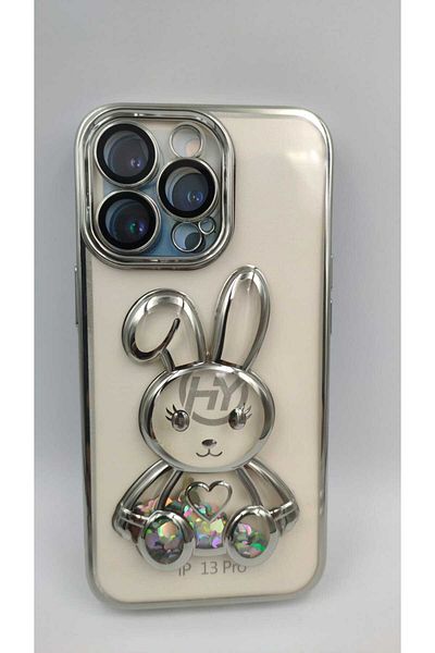 Generic Rabbit Cartoon Case Compatible with iPhone 14 Full Lens Camera Protection Glitter