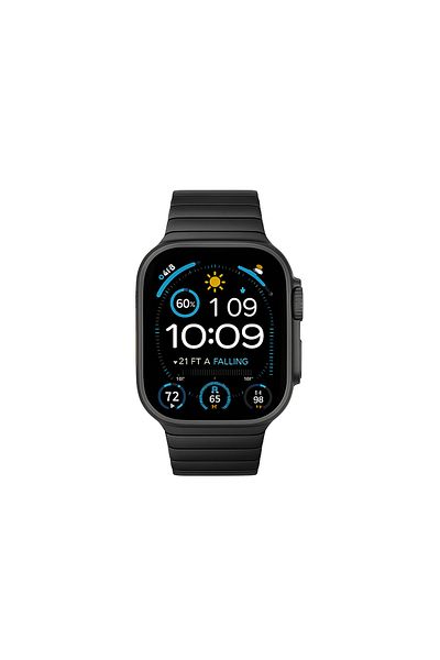 REDz Accessories Metal Strap, Wide Links for Apple Watch Ultra 2 49mm, Stainless Steel, Black
