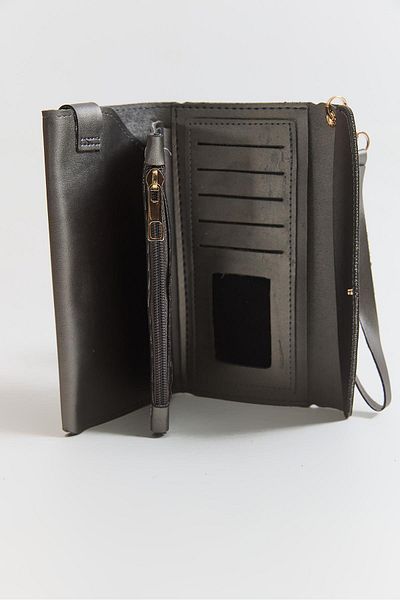 Raneel Kazançlı Alışveriş Multi-Eye Wallet with Phone Compartment Gray