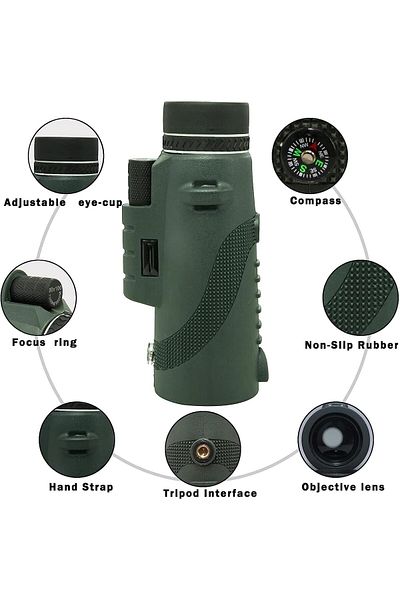 fulina Monocular Telescope,with BAK4 Prism and FMC Lens,with Smartphone Holder and Tripod,for Bird Watching