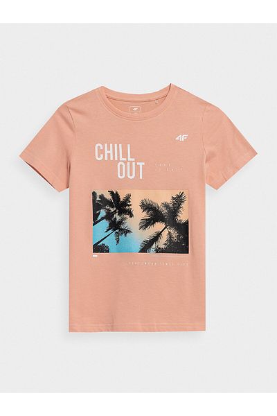 4F Tricou băieți 4FJSS23TTSHM288 roz