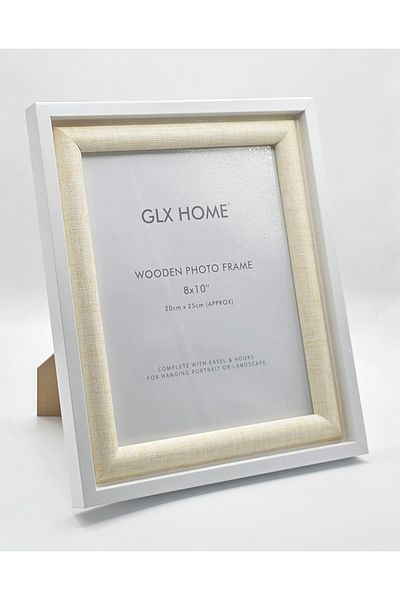 Galaxy Home Decorative Wooden Picture Frame with Foot and Wall Hanging Cream
