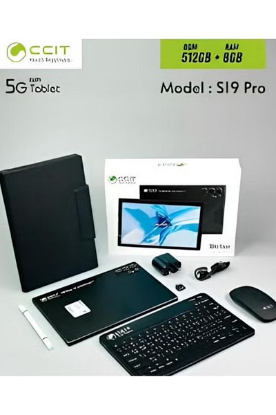 CCIT S19 Pro 5G Tablet, 10.8-inch screen, 8GB RAM, 512GB storage, 10,000mAh battery, with keyboard and mouse