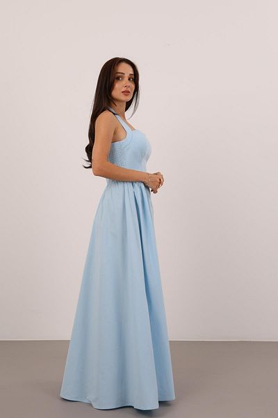 FACETTE Rochie lungă albastră pentru damă