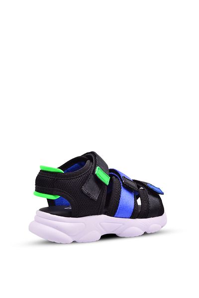 kids A more Thor Boy's Three-Striped Air Mesh Detailed Men's Black Color Sandals