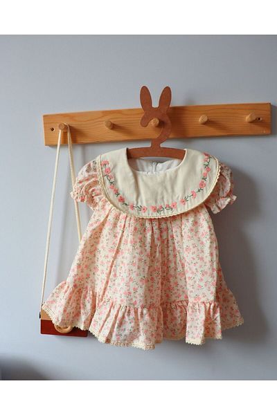 TinyAlp Vintage Lined and Tutu Baby Girl Dress with Crisp Floral Pattern