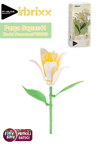 Vagonlife Panlos Inbrixx Series Decorative and Collectible Lily Flower Model 41 Piece Building Set -Ffp655053