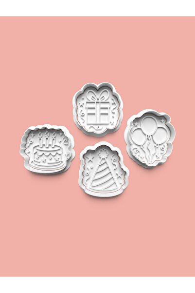 AKTASTORE قالب كوكيز عيد الميلاد وقالب عجينة السكر مجموعة من 4 قطع 0866-set
