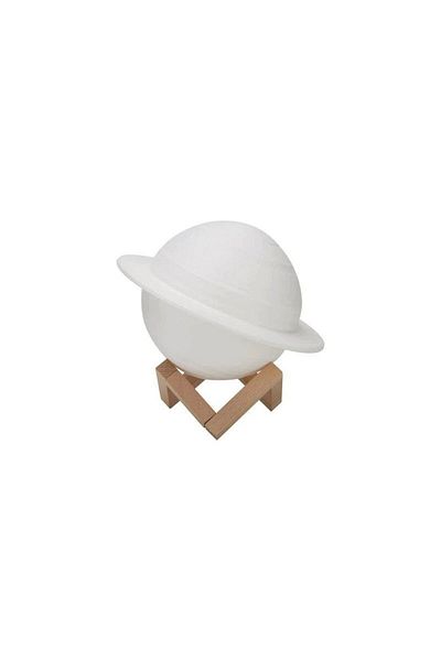 eMazing Lampă de noapte 3D în formă de Saturn, eMazing, cu baterii, 15 cm, cu suport din plastic inclus