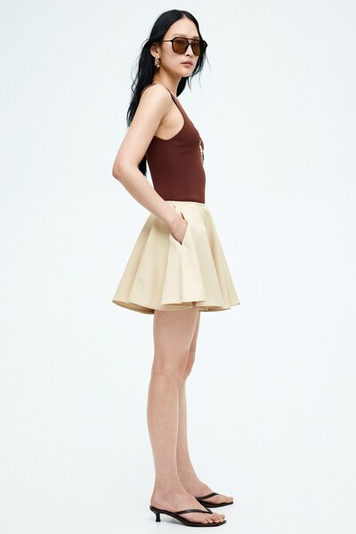 H&M Daire Kloş Mini Etek