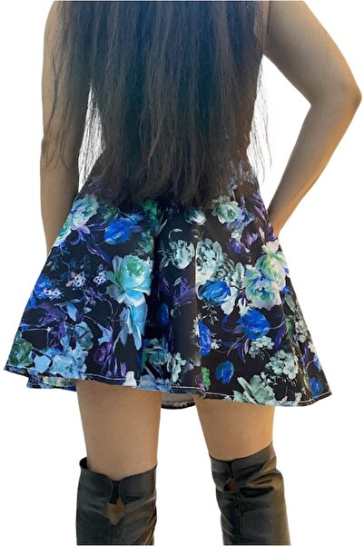 Gosse Fusta Clos Gosse Imprimeu Floral, Albastra