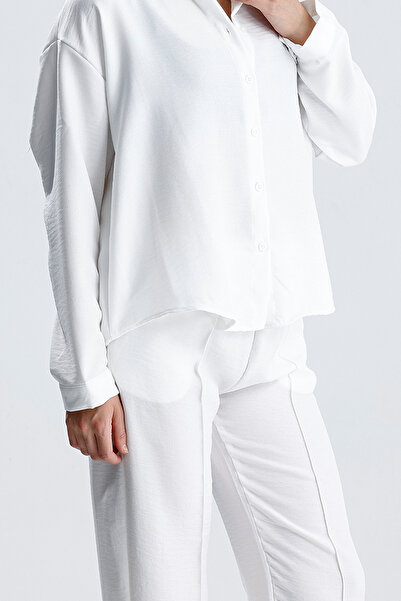 Sienza Women's Flam Linen Trousers – Elastic High Waist Relaxed Cut Summer Oversize