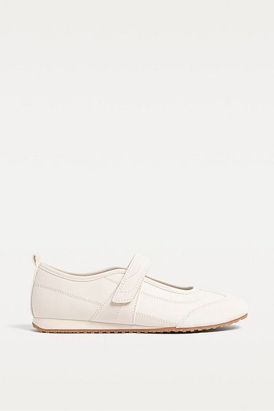 Stradivarius Leather ballet flat-style trainers