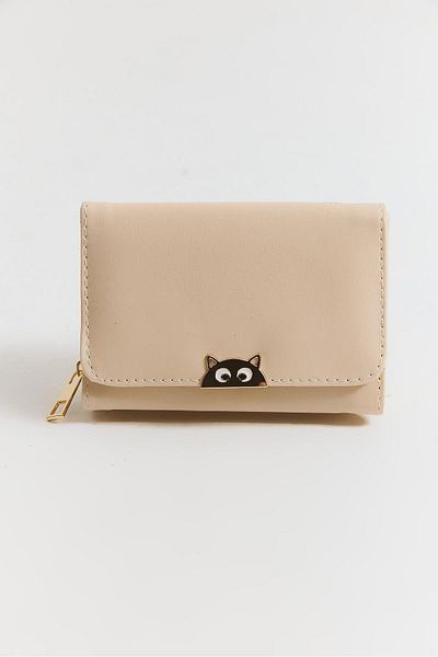 Raneel Kazançlı Alışveriş Mini Wallet Cream with Metal Accessories Closure