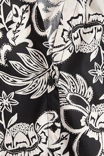 H&M Balon Kollu Poplin Bluz