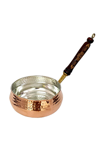 OEM Cratiță din cupru lucrată manual cu mâner din lemn CTR38