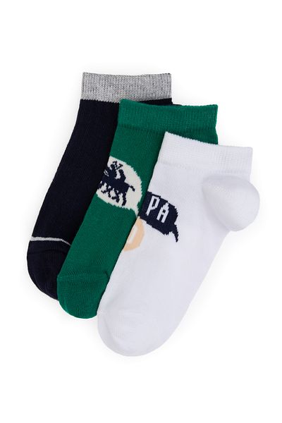 U.S. Polo Assn. Boy's White Booties Socks 50311347-Vr013