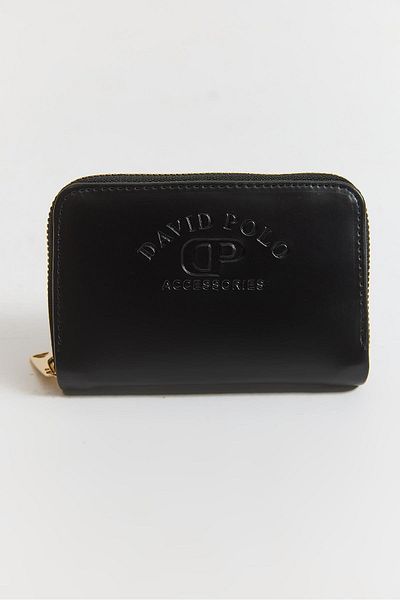 Raneel Kazançlı Alışveriş Text Embossed Zippered Mini Wallet Black
