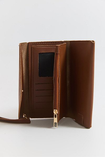 Raneel Kazançlı Alışveriş Multi-Compartment Wallet with Phone Compartment Brown