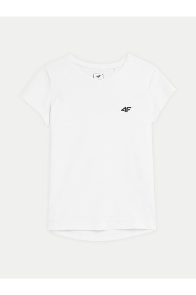 4F Tricou pentru fete 4FJWSS24TTSHF1110 Alb