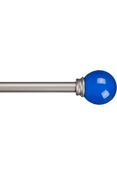 Amazon Galerie fier, lungime reglabila 218 - 305 cm, diam 1,6 cm, butoane din polirasina - albastru,