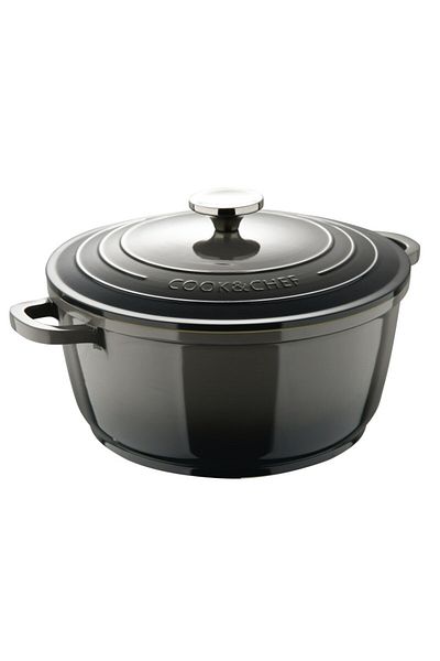 Bergner Cast iron casserole with lid EXCALIBUR 20 cm gray