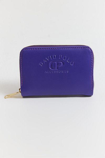 Raneel Kazançlı Alışveriş Text Embossed Zippered Mini Wallet Purple