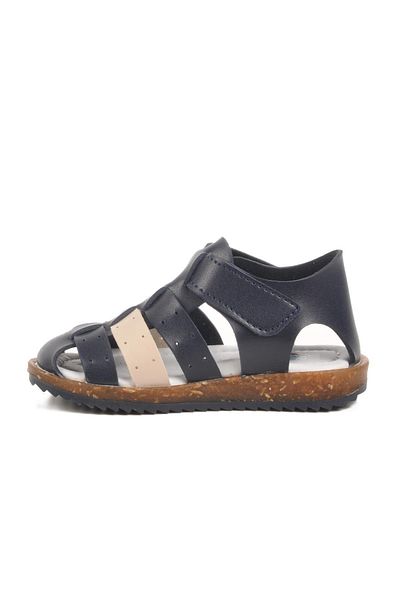 WALKWAY Navy Blue-Beige Children's Sandals 17370 B