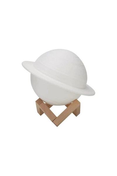 eMazing Lampă de noapte 3D în formă de Saturn, eMazing, cu baterii, 15 cm, cu suport din plastic inclus