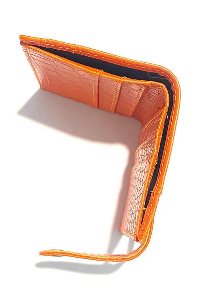 Raneel Kazançlı Alışveriş Leather Look Compartment Card Holder Wallet Orange