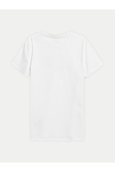 4F Tricou bărbătesc 4FWSS24TTSHM1155 Alb