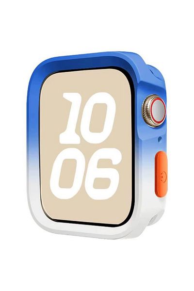 REDz Accessories Soft Bumper Case, Silicone, Blue and White - Apple Watch 42mm Series 10