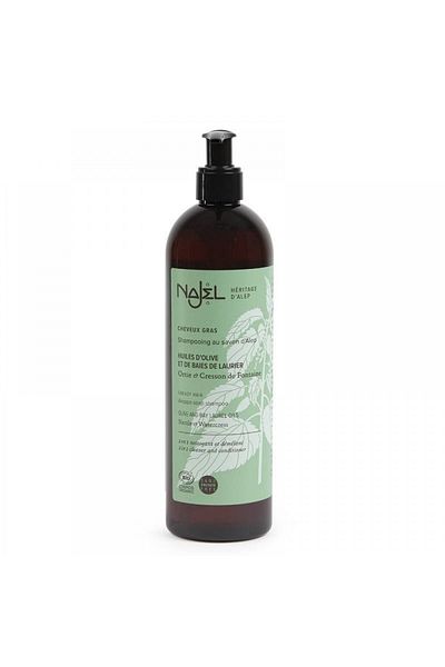 NAJEL Sampon si balsam 2in1 cu sapun de Alep, pentru par gras, 500 ml - NAJEL