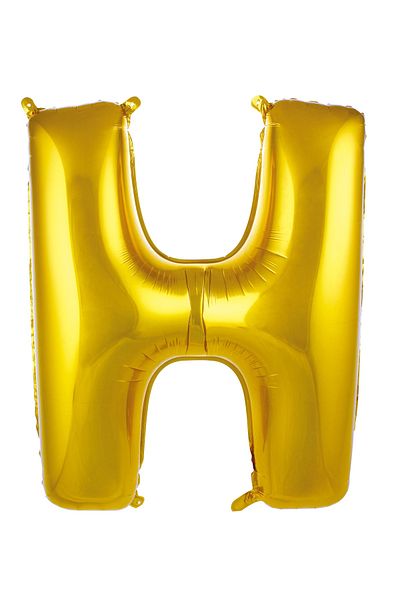 Ege Pastacılık Gold Foil Balloon Letter "H" - 76 cm Large Size