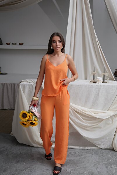 Paw Garage Women's Shay Ayrobin Rope Strap Blouse Wide Leg Pants Set, Summer New Season
