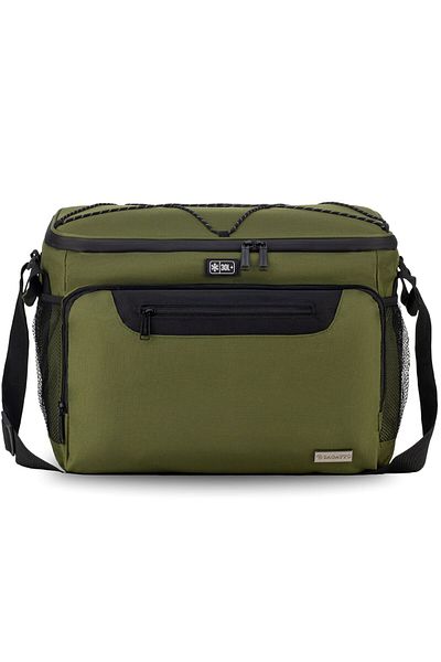 zagatto Geantă frigorifică, verde, izolată, 41x26x25 cm, 30L, picnic, plajă, călătorie, curea reglabilă, ZG956