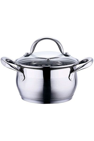 Bergner Stainless steel saucepan with lid 16 cm Gourmet