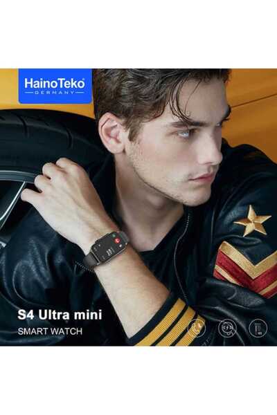 Generic S4 Ultra Mini Smart Watch with AMOLED Screen, Two Silicone Straps, and Wireless Charger