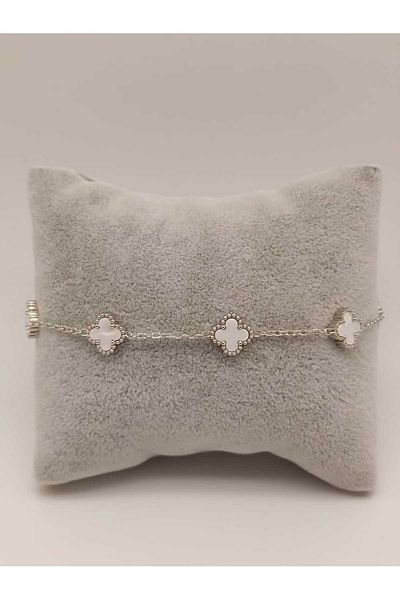 TLSMACCESORIES Steel Small Clover Bracelet Silver-White