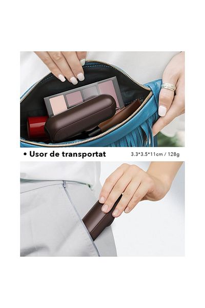 SKYDDAR INNOVATION Ventilator ultraportabil, 3 viteze, pliabil cu baterie portabilă 2000mAh, autonomie 20h, maro