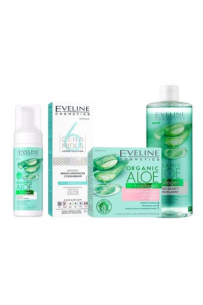 Eveline Cosmetics Set Eveline Collagen Revive Gel-cremă 50ml, Micelar 500ml, Spumă de curățare 150ml Ser cu ceramidă 30ml