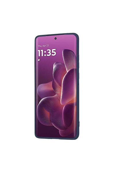 SKYDDAR INNOVATION Husă pentru Motorola Edge 60 Pro, silicon catifelat, SoftElegance, albastru marin, set autocolante